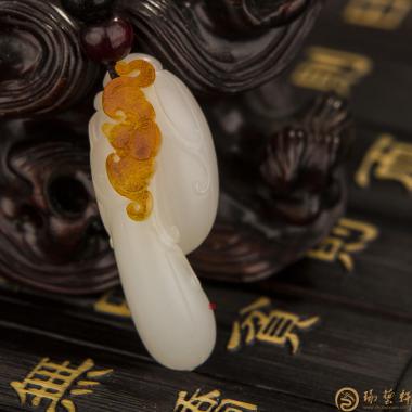 新疆和田红皮羊脂白籽玉挂件 四季有福 5克（客户代卖）