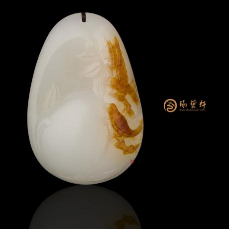 【琢艺轩】新疆和田红皮一级白玉籽玉挂件 福寿如意 20.8克