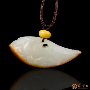 新疆和田红沁皮白玉籽玉挂件 鲲 13.5克