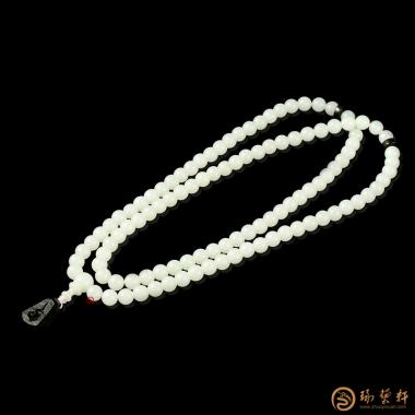 新疆和田白玉籽玉手串 108颗 84.8克