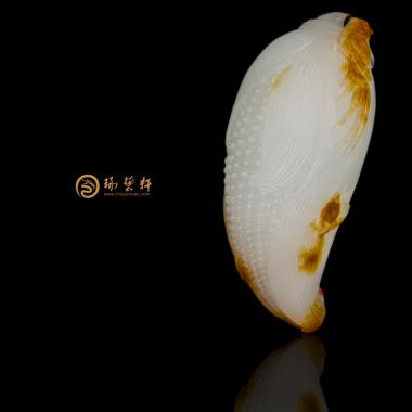 新疆和田红沁皮羊脂白挂件 岁岁平安 47.3克