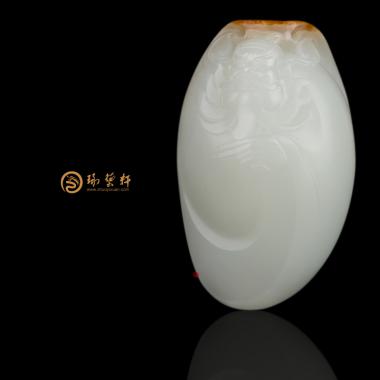 穆宇静 新疆和田红皮一级白玉籽玉把件 武将 113克