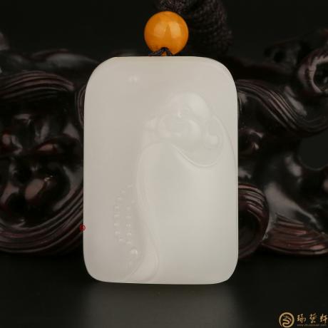 【琢艺轩】新疆和田白玉籽玉挂件 弥勒佛 27克