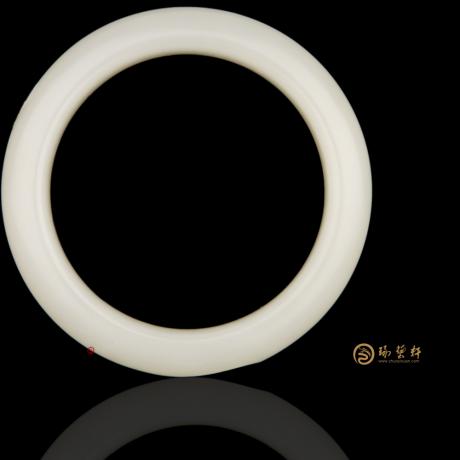 【琢艺轩】新疆和田白皮一级白籽玉 手镯 75.3克