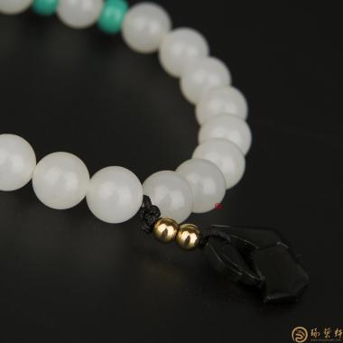 新疆和田一级白玉手链 黑天鹅 18.6克