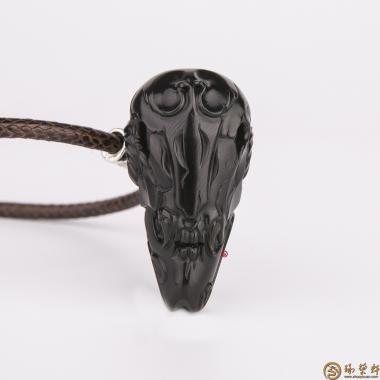 新疆和田墨碧籽玉挂件 玛尼石 19克