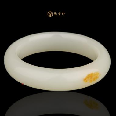 新疆和田黄皮白玉籽玉 手镯 82.2克