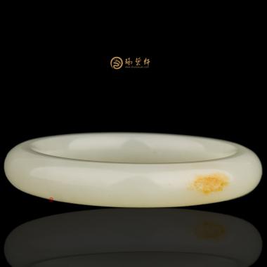 新疆和田黄皮白玉籽玉 手镯 48.6克