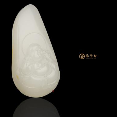 新疆和田白皮一级白籽玉挂件 笑口常开 18.4克