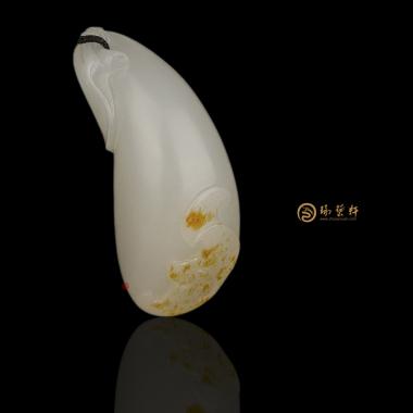 新疆和田黄皮羊脂白挂件 福瓜 9.7克