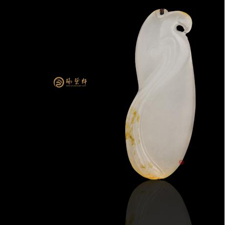 新疆和田红皮一级白籽玉挂件 仿古凤 3.4克