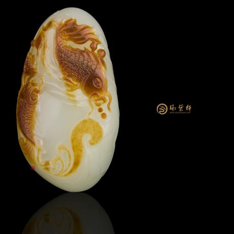 新疆和田红沁皮白玉籽玉挂件 庆余年 39克