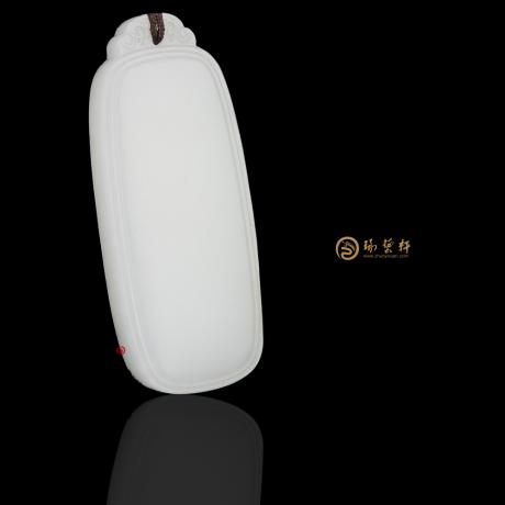 【琢艺轩】新疆和田洒金皮羊脂白籽玉牌 平安无事牌 26克