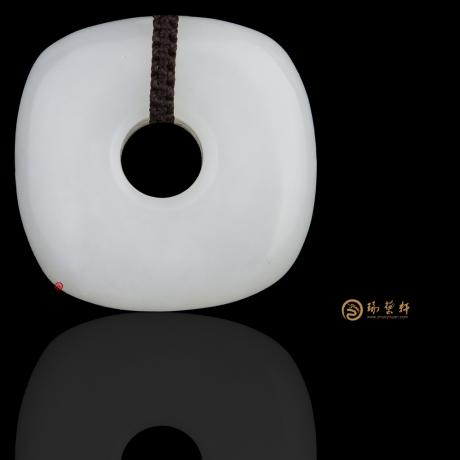 【琢艺轩】新疆和田黄皮羊脂白籽玉挂件 平安扣 21克