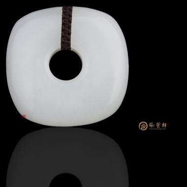 新疆和田黄皮羊脂白籽玉挂件 平安扣 21克