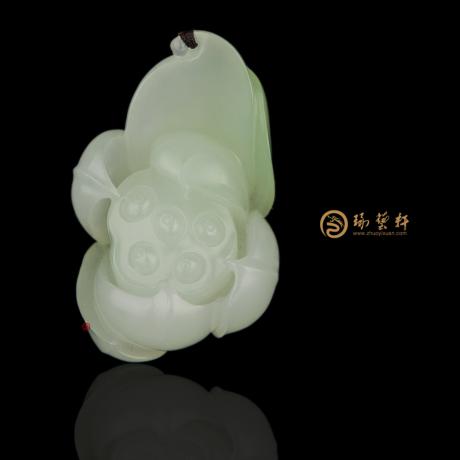 【琢艺轩】新疆和田籽玉翠青挂件 莲 10克