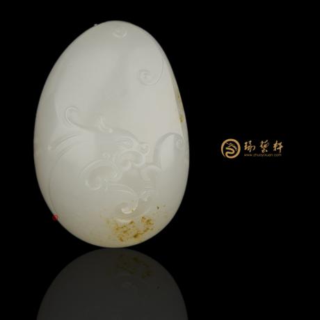 【琢艺轩】新疆和田黄皮白玉籽玉挂件 龙腾 20克