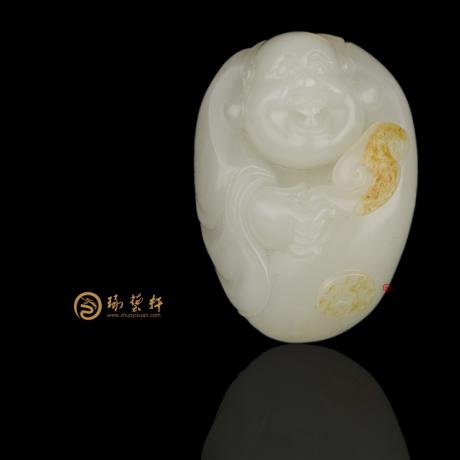 新疆和田黄皮白玉籽挂件 弥勒佛 40克