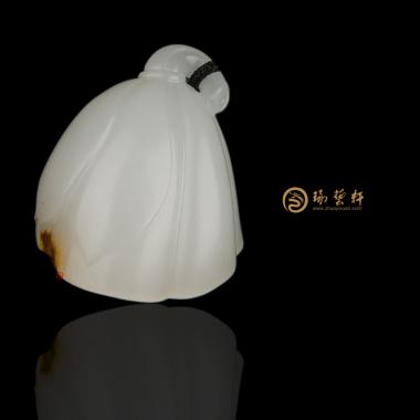 新疆和田红沁羊脂白籽玉挂件 莲蓬 12克