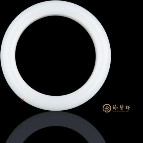 【琢艺轩】新疆和田白皮羊脂白籽玉 手镯 77.5克