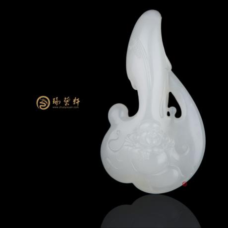 【琢艺轩】新疆和田白皮羊脂白籽玉挂件 弥勒佛 14.7克