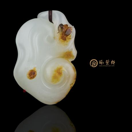 【琢艺轩】新疆和田红皮白玉籽玉挂件 如意 13.8克