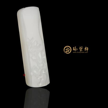 【琢艺轩】新疆和田白玉籽玉挂件 兰花 21.6克