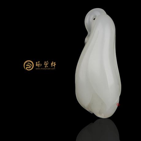 【琢艺轩】新疆和田白玉籽玉挂件 兰花 10.5克