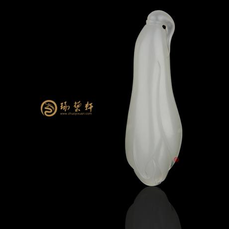 【琢艺轩】新疆和田白玉籽玉挂件 兰花 6.7克