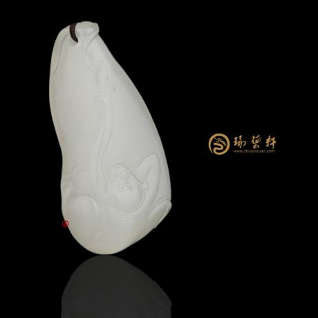 【琢艺轩】新疆和田玉白皮一级白玉籽玉挂件 一夜封侯 10.3克