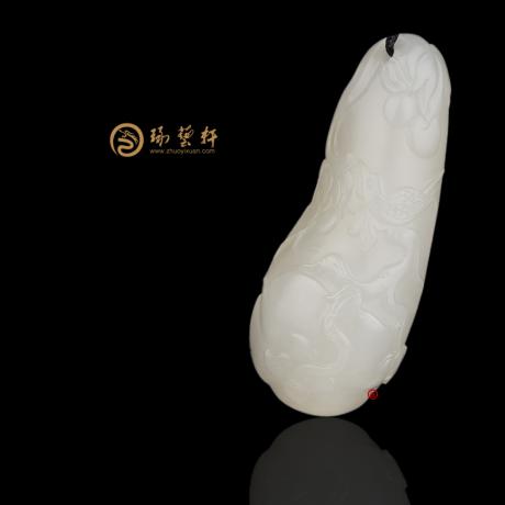 新疆和田玉白皮白玉籽玉挂件 喜事连连 12克