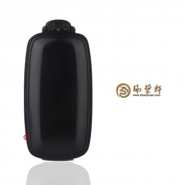 新疆和田墨碧籽玉挂件 平安无事牌 33.3克