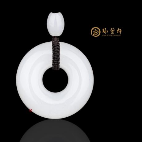 【琢艺轩】新疆和田一级白籽玉挂件 平安扣 19.6克