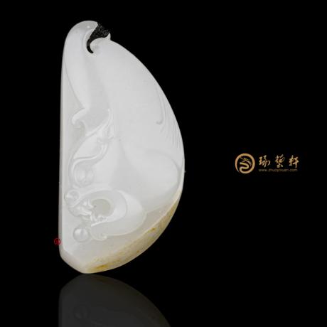 新疆和田洒金皮一级白籽玉挂件 仿古龙 11.5克