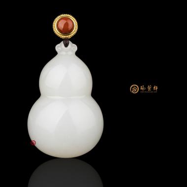 新疆和田红皮一级白籽玉挂件 福禄 18.5克