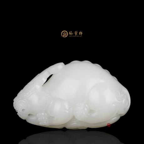 新疆和田羊脂白籽玉把件 貔貅 87.8克