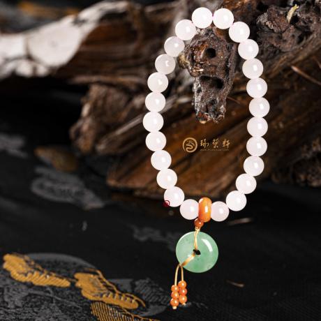 藕粉配碧玉滴流 手链 21.7克