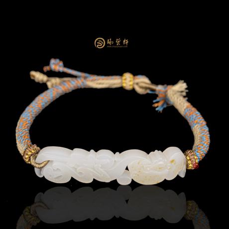 新疆和田洒金皮羊脂白玉籽玉 手牌 7.8克