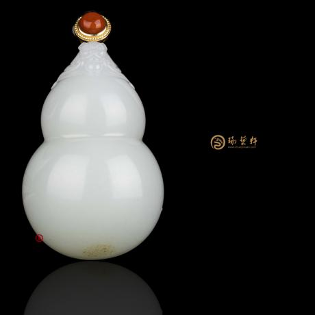 新疆和田黄皮一级白玉籽玉挂件 福禄寿 41.5克