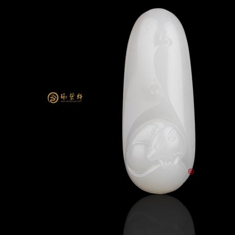 新疆和田黄皮羊脂白玉籽玉挂件 狐仙 24克